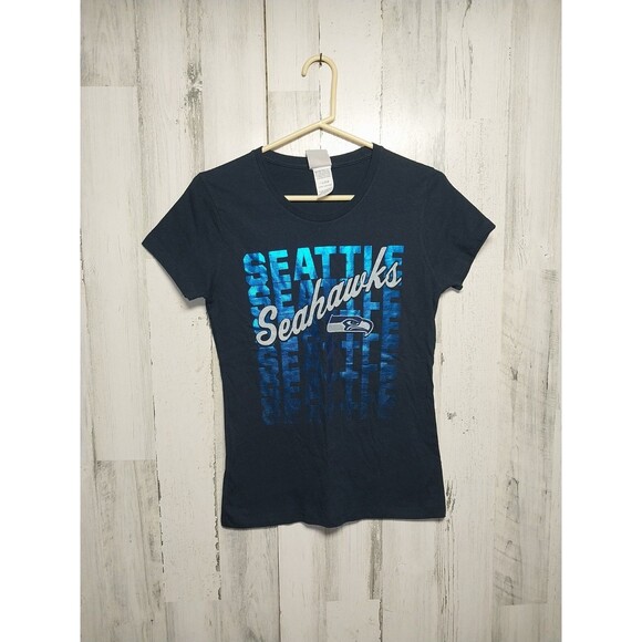 Majestic Women's Small Blue Seattle Seahawks Tee NWT - Picture 1 of 6